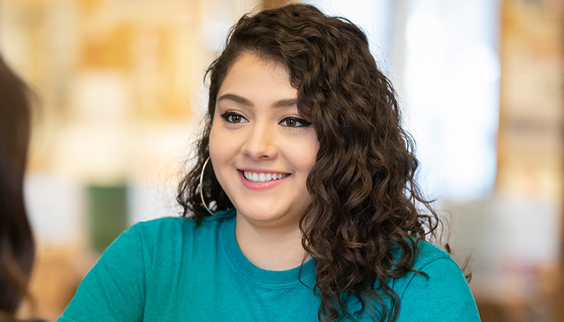 Student smiling