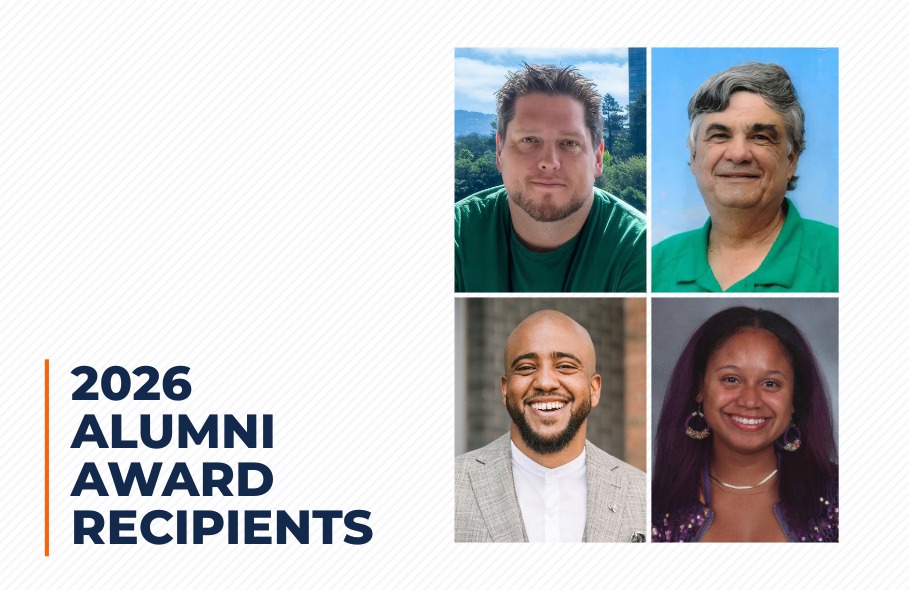 graphic that says 2026 Alumni Award Recipients with their photos